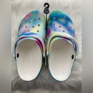 New Rainbow Crocs with tags